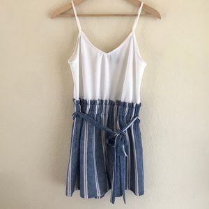 Blue and White Stripped Romper!!